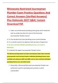 Minnesota Restricted Journeyman &NewLine;Plumber Exam Practice Questions And &NewLine;Correct Answers &lpar;Verified Answers&rpar; &NewLine;Plus Rationale 2027 Q&A&vert; Instant &NewLine;Download Pdf