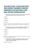 MLS ASCP EXAM &ndash; EXAM QUESTIONS &NewLine;AND CORRECT ANSWERS &lpar;VERIFIED &NewLine;ANSWERS&rpar; PLUS RATIONALE &vert; 2027 &NewLine;Q&A &vert; INSTANT DOWNLOAD PDF