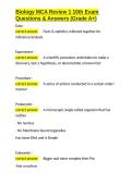 Biology MCA Review 1 10th Exam Questions & Answers &lpar;Grade A&plus;&rpar;&period;docx&NewLine;&NewLine;