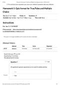 ISYE 6414 Homework 5 &ndash; True&sol;False & Multiple-Choice Regression Analysis