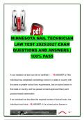 Minnesota Nail Technician Law Test 2026&sol;2027 &vert; 70&plus; Questions & Answers &vert; Licensing&comma; MN Cosmetology Laws&comma; Salon Rules&comma; Infection Control & DLSM