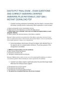 DAVITA PCT FINAL EXAM &ndash; EXAM QUESTIONS &NewLine;AND CORRECT ANSWERS &lpar;VERIFIED &NewLine;ANSWERS&rpar; PLUS RATIONALE &vert; 2027 Q&A &vert; &NewLine;INSTANT DOWNLOAD PDF