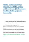 NCBEEC &ndash; Intermediate Electrical &NewLine;Contractor Exam Practice Questions &NewLine;And Correct Answers &lpar;Verified Answers&rpar; &NewLine;Plus Rationale 2027 Q&A&vert; Instant &NewLine;Download Pdf&period; 