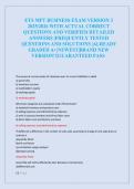 ETS MFT BUSINESS EXAM VERSION 3 2026 WITH ACTUAL CORRECT QUESTIONS AND VERIFIED DETAILED ANSWERS