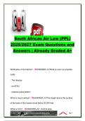 South African Air Law PPL Exam 2026&sol;2027 &vert; 50&plus; Questions & Answers &vert; PPL Requirements&comma; Airspace&comma; Flight Rules&comma; Licensing&comma; VMC & Light Signals &vert; South African Civil Aviation