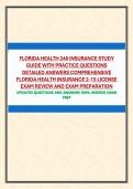FLORIDA HEALTH 240 INSURANCE STUDY GUIDE WITH PRACTICE QUESTIONS DETAILED ANSWERS COMPREHENSIVE FLORIDA HEALTH INSURANCE 2-15 LICENSE EXAM REVIEW AND EXAM PREPARATION
