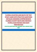 FLORIDA COUNTIES AND SEATS FHP TEST STUDY GUIDE WITH PRACTICE QUESTIONS DETAILED ANSWERS COMPREHENSIVE FLORIDA COUNTY SEATS AND HIGHWAY PATROL EXAM REVIEW AND EXAM PREPARATION