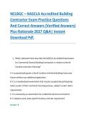 NCLBGC &ndash; NASCLA Accredited Building &NewLine;Contractor Exam Practice Questions &NewLine;And Correct Answers &lpar;Verified Answers&rpar; &NewLine;Plus Rationale 2027 Q&A&vert; Instant &NewLine;Download Pdf