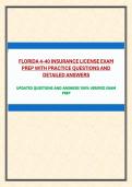 FLORIDA 4-40 INSURANCE LICENSE EXAM PREP WITH PRACTICE QUESTIONS AND DETAILED ANSWERS