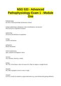 NSG 533 - Advanced Pathophysiology Exam 1 - Module One
