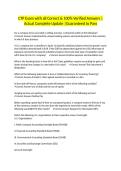 CTP Exam with all Correct & 100&percnt; Verified Answers &vert;Actual Complete Update &vert;Guaranteed to Pass
