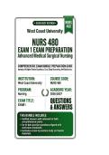 NURS 480 exam 1 Advanced Medical Surgical Nursing Questions And Answers 2026&sol;2027 West Coast University