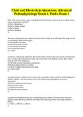 Fluid and Electrolyte Questions&comma; Advanced Pathophysiology Exam 1&comma; Patho Exam 1