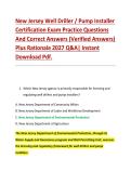 New Jersey Well Driller &sol; Pump Installer &NewLine;Certification Exam Practice Questions &NewLine;And Correct Answers &lpar;Verified Answers&rpar; &NewLine;Plus Rationale 2027 Q&A&vert; Instant &NewLine;Download Pdf&period;