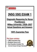 NSG550&sol;NSG 550 Exam 1 Diagnostic Reasoning for Nurse Practitioners &vert; Wilkes University &vert; 26&sol;27 &lpar;PDF&rpar;