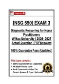 NSG550&sol;NSG 550 Exam 3 Diagnostic Reasoning for Nurse Practitioners &vert; Wilkes &vert; 26&sol;27 &lpar;PDF&rpar;