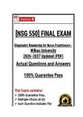 NSG 550 Exam 1&comma;2&comma;3&final &vert; Advanced Pathophysiology Wilkes University &vert; Q & A &vert; 2026&sol;2027 Edition &lpar;PDF&rpar;