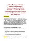Barkley 3Ps Exam Latest Update 2026&sol;2027&vert;  &lpar;Pathophysiology&comma; Pharmacotherapeutics&comma; and Physical Assessment&rpar; A Review of 600 Practice Multichoice Questions with correct Verified Answers with Clinical Rationale&vert; Guaranteed Pass &lpar;Brand New&rpar;