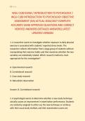 WGU C180 EXAM &sol; INTRODUCTION TO PSYCHOLOGY &sol; &NewLine;WGU C180 INTRODUCTION TO PSYCHOLOGY OBJECTIVE &NewLine;ASSESSMENT &lpar;OA&rpar; ACTUAL 2026&sol;2027 COMPLETE &NewLine;ACCURATE EXAM APPROVED QUESTIONS AND CORRECT &NewLine;VERIFIED ANSWERS &lpar;DETAILED ANSWERS&rpar; LATEST &NewLine;UPDATED VERSION 