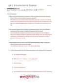 BIO250L Straighterline &lpar;Lab 1 Introduction to Science&rpar;&period; LATEST UPDATED VERSION