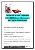 Geriatrics NCLEX 2026&sol;2027 &vert; 25&plus; Questions & Answers &vert; Falls&comma; Polypharmacy&comma; Dementia&comma; Alzheimer&rsquo;s & Elderly Care &vert; NCLEX-RN