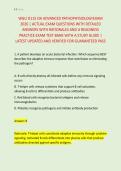 WGU D115 OA ADVANCED PATHOPHYSIOLOGYEXAM &NewLine;2026 &vert; ACTUAL EXAM QUESTIONS WITH DETAILED &NewLine;ANSWERS WITH RATIONALES AND A READINESS &NewLine;PRACTICE EXAM TEST BANK WITH A STUDY GUIDE &vert; &NewLine;LATEST UPDATED AND VERIFIED FOR GUARANTEED PASS
