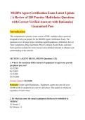MLBPA Agent Certification Exam Latest Update &vert; A Review of 205 Practice Multichoice Questions with Correct Verified Answers with Rationales&vert; Guaranteed Pass