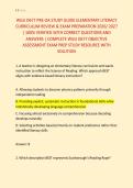 WGU D677 PRE-OA STUDY GUIDE ELEMENTARY LITERACY &NewLine;CURRICULUM REVIEW & EXAM PREPARATION 2026&sol; 2027 &NewLine;&vert; 100&percnt; VERIFIED WITH CORRECT QUESTIONS AND &NewLine;ANSWERS &vert; COMPLETE WGU D677 OBJECTIVE &NewLine;ASSESSMENT EXAM PREP STUDY RESOURCE WITH &NewLine;SOLUTION