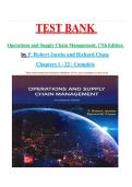 Test Bank for Operations and Supply Chain Management 17th Edition By  F&period; Robert Jacobs ISBN 978-1266271007&NewLine;