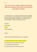 WGU D265 CRITICAL THINKING REASON AND EVIDENCE &NewLine;OBJECTIVE ASSESSMENT EXAM LATEST 2026 QUESTIONS &NewLine;AND CORRECT ANSWERS 