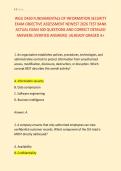 WGU D430 FUNDAMENTALS OF INFORMATION SECURITY &NewLine;EXAM OBJECTIVE ASSESSMENT NEWEST 2026 TEST BANK &NewLine;ACTUAL EXAM 300 QUESTIONS AND CORRECT DETAILED &NewLine;ANSWERS &lpar;VERIFIED ANSWERS&rpar; &vert;ALREADY GRADED A&plus; 