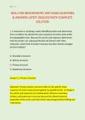 WGU C785 BIOCHEMISTRY UNIT EXAM QUESTIONS &NewLine;& ANSWERS LATEST 2026&sol;2027WITH COMPLETE &NewLine;SOLUTION 