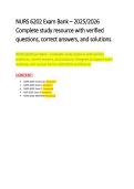 NURS 6202 Exam Bank Questions & Answers 2026&sol;2027 &vert; Nursing Study Guide&comma; Practice Test & Exam Prep