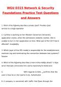 WGU D315 Network & Security Foundations Practice Test 2026 Updated Questions and Correct Answers &lpar;Latest 2026 &sol; 2027 Update&rpar; &lpar;Verified Answers by Expert&rpar;