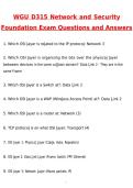 WGU D315 Network and Security Foundation Exam 2026 Updated Questions and Correct Answers &lpar;Latest 2026 &sol; 2027 Update&rpar; &lpar;Verified Answers by Expert&rpar;