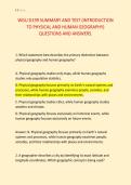 WGU D199 SUMMARY AND TEST &lpar;INTRODUCTION &NewLine;TO PHYSICAL AND HUMAN GEOGRAPHY&rpar; &NewLine;QUESTIONS AND ANSWERS&period;