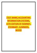 Accounting Information Systems 15th Ed Test Bank&colon; Romney&comma; Steinbart&comma; Summers&comma; Wood&NewLine;&NewLine;