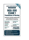 NSG 300 Exam 1 Foundations of Nursing Questions And Answers 2026&sol;2027 Grand canyon university