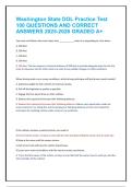 Washington State DOL Practice Test 2026&sol;2027 &vert; 100 Questions & Answers&comma; Driver License Study Guide & Exam Prep