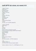 NPTE Lab Values Weeks 9-10 Study Guide 2026&sol;2027 &vert; Physical Therapy Lab Values&comma; Normal Ranges & Exam Review