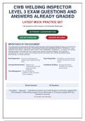 CWB WELDING INSPECTOR LEVEL 3 EXAM 130 QUESTIONS WITH DETAILED RATIONALES &vert; ALREADY GRADED A&plus; &vert; LATEST CSA STANDARDS