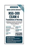 NSG-300 exam 4 Foundations of Nursing Questions And Answers 2026&sol;2027 Grand canyon university