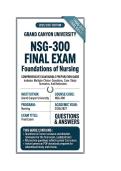 NSG 300 Exam 1-4 & Final Exam Foundations of Nursing Questions And Answers 2026&sol;2027 Grand canyon university