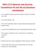 WGU C172 Network and Security - Foundations&semi; PA and OA Set Actual Exam 2026 Newest Updated Questions and Correct Answers &lpar;Latest 2026 &sol; 2027 Update&rpar; &lpar;Verified Answers by Expert&rpar;