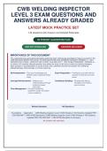 CWB Welding Inspector Level 3 Exam Questions and Answers &lpar;149 Q&A&rpar; &vert; Updated CSA W59&comma; W47&period;1 & W186 Standards &vert; Graded A&plus;
