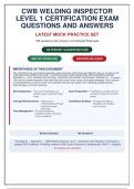 CWB Welding Inspector Level 1 Exam Questions & Answers &lpar;Latest 2026&rpar; &vert; CSA W59 & W47&period;1 &vert; 169 Q&A with Rationales