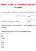 CPO Test Wake County &lpar;2026&rpar; Actual Questions & Answers 100&percnt; Guarantee Pass &lpar;2026 &sol; 2027&rpar;
