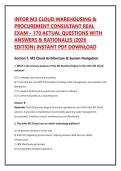 INFOR M3 CLOUD WAREHOUSING & &NewLine;PROCUREMENT CONSULTANT REAL &NewLine;EXAM &ndash; 170 ACTUAL QUESTIONS WITH &NewLine;ANSWERS & RATIONALES &lpar;2026 &NewLine;EDITION&rpar; INSTANT PDF DOWNLOAD 