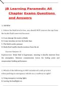 JB Learning EMT Paramedic All Chapter Exams &lpar;2026&rpar; Actual Questions & Verified Answers 100&percnt; Guarantee Pass &lpar;2026 &sol; 2027&rpar; Graded A&plus;