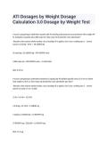 ATI Dosage Calculation 3&period;0 Dosages by Weight Test 2026&sol;2027 &vert; Dosage Calculation Practice Questions&comma; Answers & Nursing Exam Prep